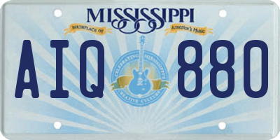 MS license plate AIQ880