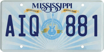MS license plate AIQ881