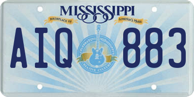 MS license plate AIQ883