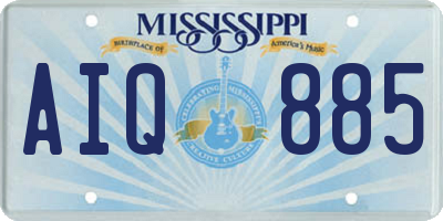 MS license plate AIQ885