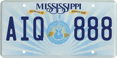 MS license plate AIQ888