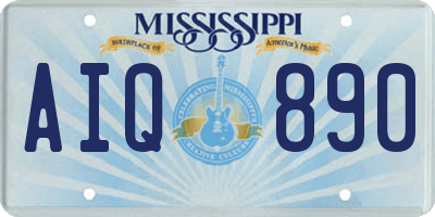 MS license plate AIQ890