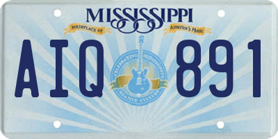 MS license plate AIQ891