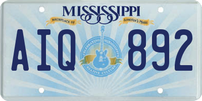 MS license plate AIQ892