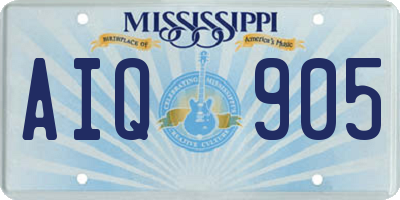 MS license plate AIQ905