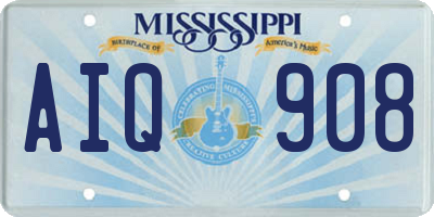MS license plate AIQ908
