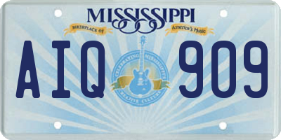 MS license plate AIQ909