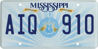 MS license plate AIQ910