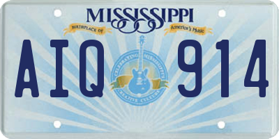 MS license plate AIQ914