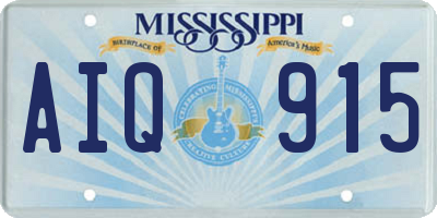 MS license plate AIQ915