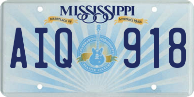MS license plate AIQ918