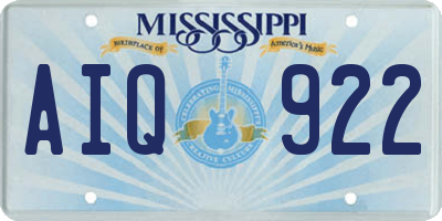 MS license plate AIQ922