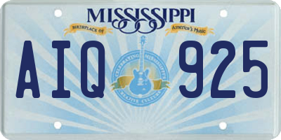 MS license plate AIQ925