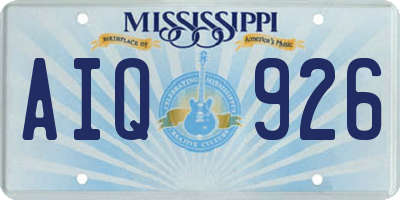 MS license plate AIQ926