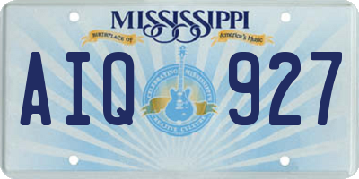 MS license plate AIQ927