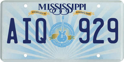 MS license plate AIQ929
