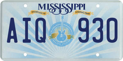 MS license plate AIQ930