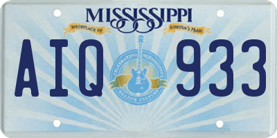MS license plate AIQ933