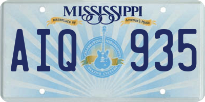 MS license plate AIQ935