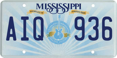 MS license plate AIQ936