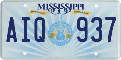 MS license plate AIQ937