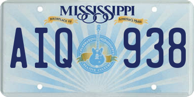 MS license plate AIQ938