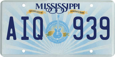 MS license plate AIQ939