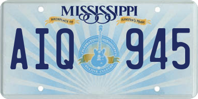 MS license plate AIQ945