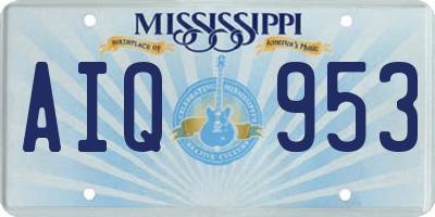 MS license plate AIQ953
