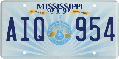 MS license plate AIQ954