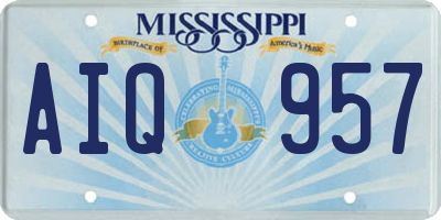 MS license plate AIQ957
