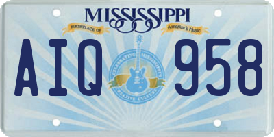 MS license plate AIQ958
