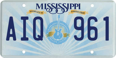 MS license plate AIQ961