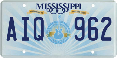 MS license plate AIQ962