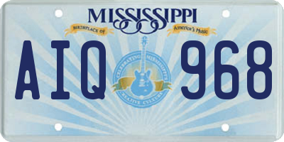 MS license plate AIQ968