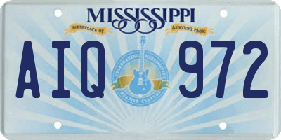 MS license plate AIQ972