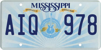 MS license plate AIQ978