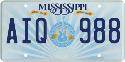 MS license plate AIQ988