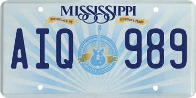 MS license plate AIQ989
