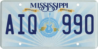 MS license plate AIQ990