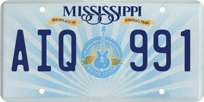 MS license plate AIQ991