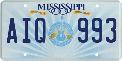 MS license plate AIQ993
