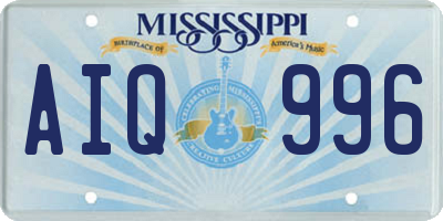 MS license plate AIQ996
