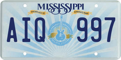 MS license plate AIQ997