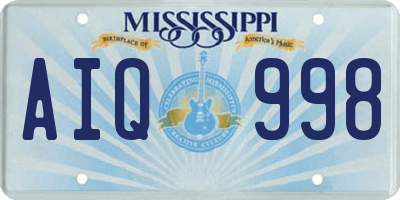 MS license plate AIQ998