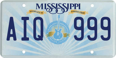 MS license plate AIQ999