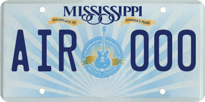 MS license plate AIR000