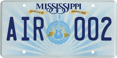 MS license plate AIR002