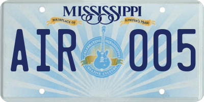 MS license plate AIR005