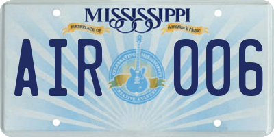 MS license plate AIR006